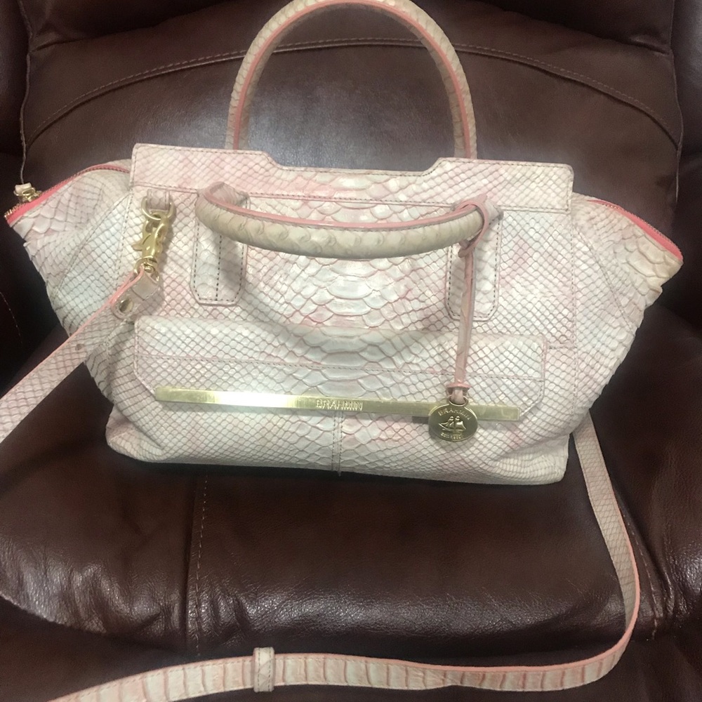 PINK BRAHMIN Croc Satchel   GORGEOUS